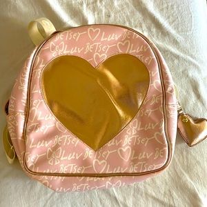 Betsey Johnson pink & gold backpack
